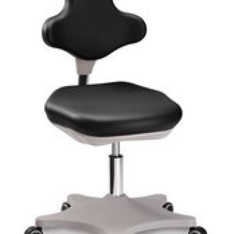 Laboratory chair Labster 2, black,, rollers, seat height 400-510 mm, 1 unit(s)