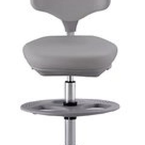 Laboratory chair Labster 3, grey,, gliders/foot ring, seat height 550-800mm