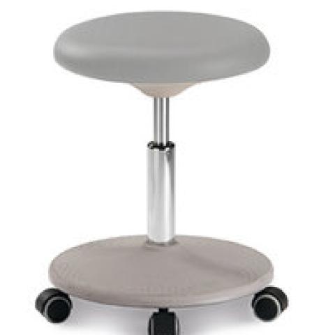Laboratory stool Labster, grey, rollers, seat height 450-650 mm, 1 unit(s)