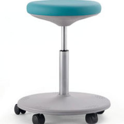 Laboratory stool Labster, mint, rollers, seat height 450-650 mm, 1 unit(s)