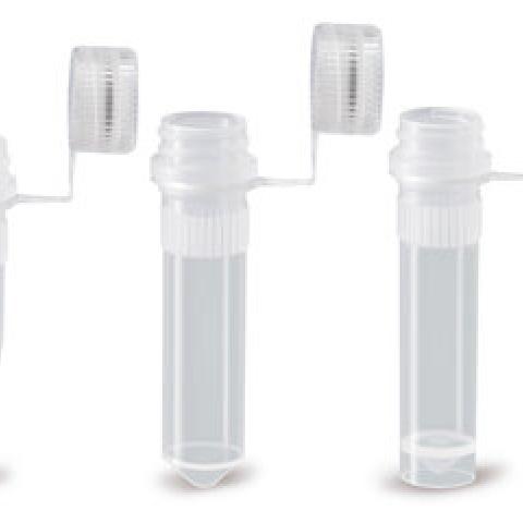 Reaction vials with septum screw cap, from transparent PP, self-standing 2,0ml