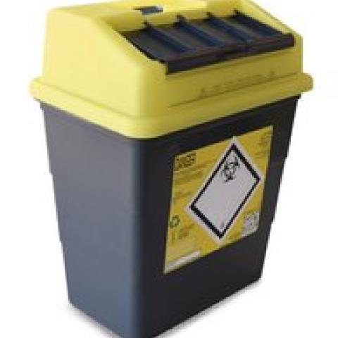 Sharpsafe®-waste disposal bins, PP, 13 l, L 293 x W 195 x H 353 mm, 5 unit(s)