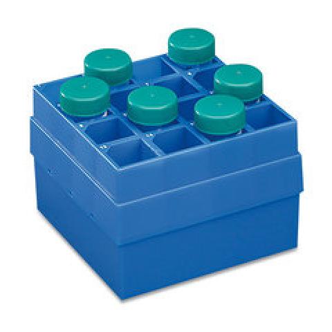 Rotilabo®-deep freeze boxes, type 2, PP, blue, 16 holes (4 x 4), 30 x 30 mm
