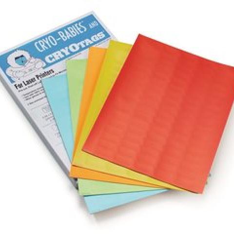 Cryo-labels on sheets, acrylate base, coloured assorted L 33 mm, 20 sheet(s)