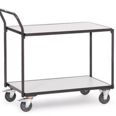 Table trolley with trays, 2 bases, platform size 850 x 500 mm, 1 unit(s)