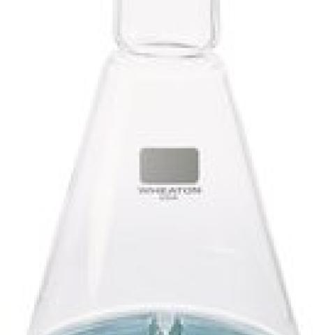 Erlenmeyer flask with 4 baffles,, borosilicate glass, 125 ml, H 110 mm