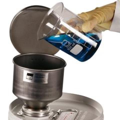 Safety funnel made of stainless steel, Tall, with 2-inch fine thread, 1 unit(s)
