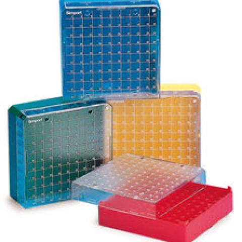 Rotilabo® cryo box, PC, yellow, f. 1-2ml, L 133 x W 133 x H 52 mm, 100 slots