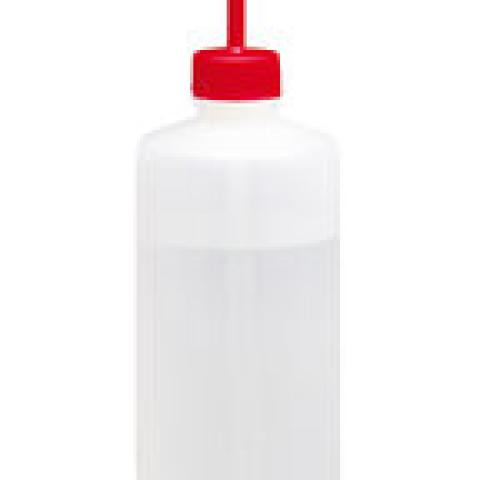 Wash bottle, LDPE, red coloured cap, 500 ml, 1 unit(s)