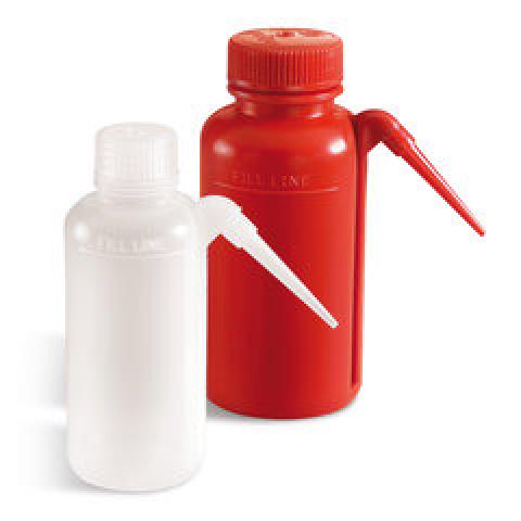 Wide neck wash bottle, LDPE, red, cap Ø 38 mm, 500 ml, 1 unit(s)