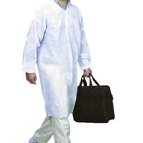 Disposable coats, PP, white, with 2 pockets, snap-fasteners, size XL, 10 unit(s)