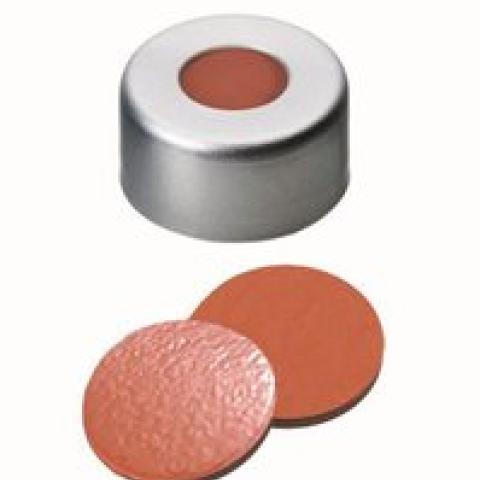 Flange caps with bore hole, Al, ND11, Septum Nat. rubber/TEF, 1.0 mm 60°