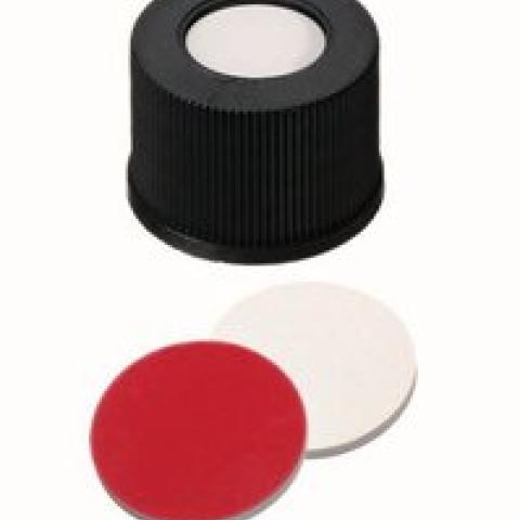 Screw caps with bore hole, PP, ND13, Septa Silicone/PTFE, 1.5 mm 55°