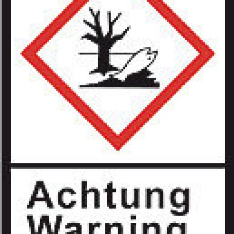 GHS-warning labels, PE-foil, GHS09, warning, environment, 100 µm, 22x30 mm