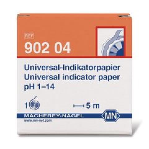 Universal indicator paper pH 1-14, with colour scale, 5 m roll, width 7 mm