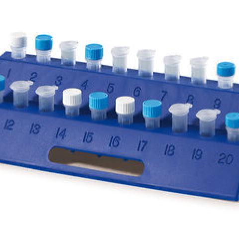 Rotilabo®-centrifuge tube rack, PP, for 1.5 and 2 ml tubes, blue, 20 holes