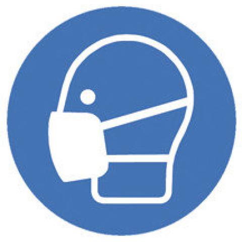 Safety symbols to ISO 7010, Wear mask Ø 100 mm, 1 unit(s)