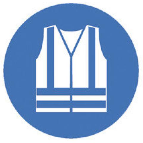 Safety symbols to ISO 7010, Wear safety vest Ø 100 mm, 1 unit(s)