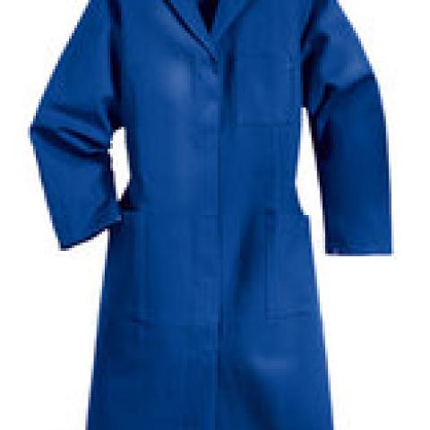Ladies work coat, conflower blue, s. 46, 100 % cotton, long sleeves, 1 unit(s)