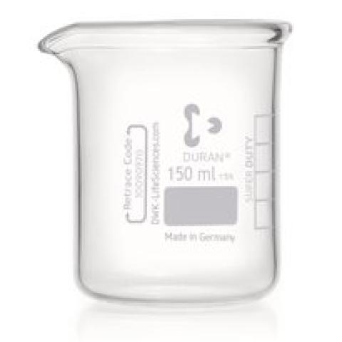 DURAN®-Super Duty glass beakers, vol. 150 ml, Ø outside 60 mm, H 80 mm