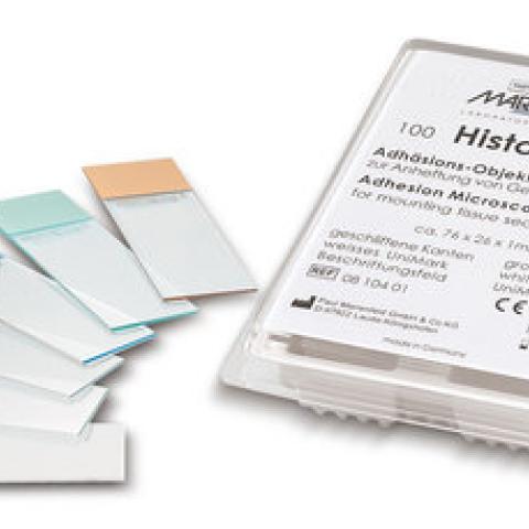 Histobond®+ slides, silanized glass surf., 76 x 26 mm, green, 100 unit(s)