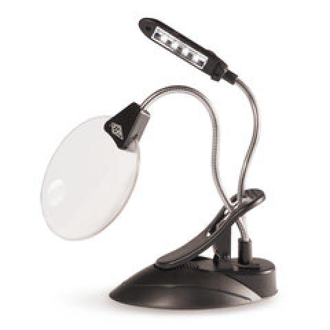 Desk magnifying glass with LED lamp, 2x / 4x magnification, 1 unit(s)
