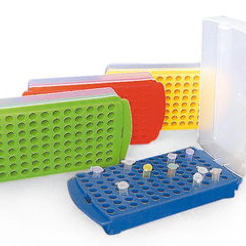Rotilabo® reaction vial stands 2 in 1, PP, yellow, double-sided, 96 slots