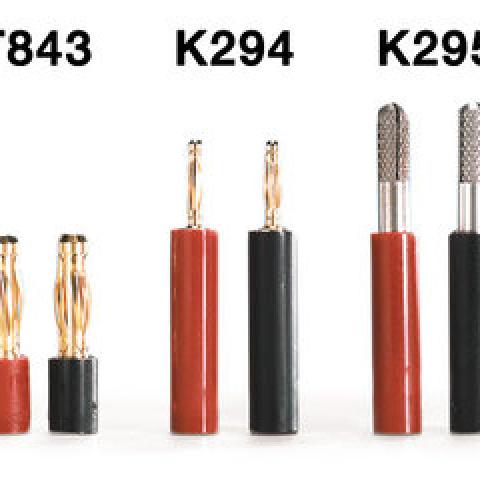Adapter for electrophoresis cables, Ø-socket 4 mm, Ø-plug 2 mm, 1 pair
