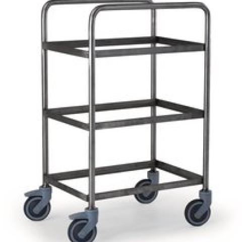 Stainless steel shelf trolley, load capacity 200 kg, L620xW460xH1200mm