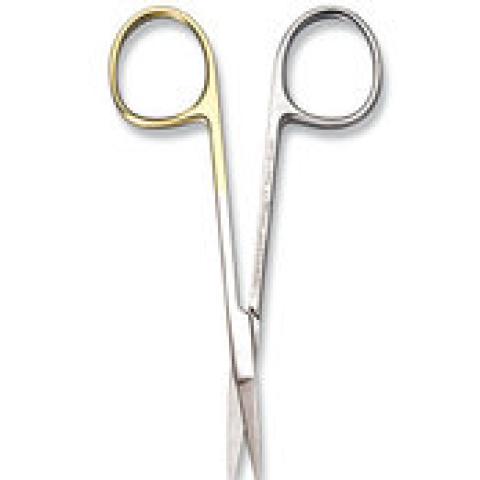 Dissecting scissors with microsection, stainless steel, curved, 105 mm