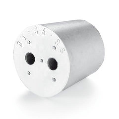 Rotilabo®-stoppers with 2 holes, grey, 29 x 35 x 30 mm, 10 unit(s)