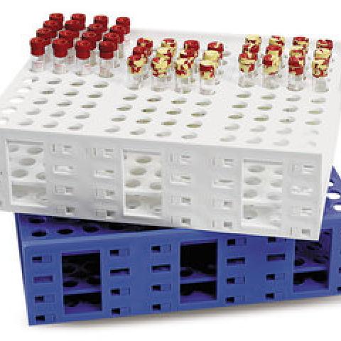 Test tube racks, extra large, blue, for vials Ø 13-16 mm, 120 slots, 1 unit(s)