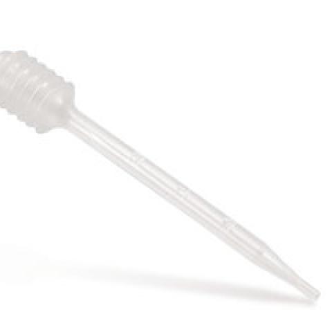 Disposable Pasteur pipette with bellows, PE, 1.5 ml, graduation 0.5 ml, L 134 mm