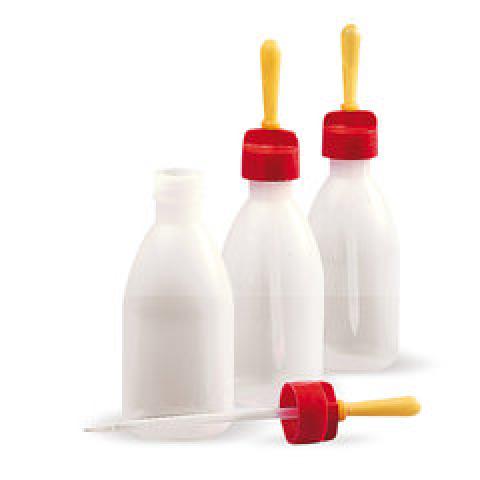 Dropper bottles, PE, 100 ml, H 115 mm, 10 unit(s)