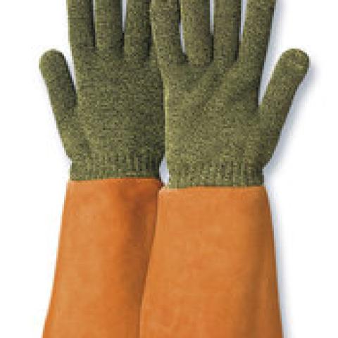 Heat resistant gloves KarboTECT®, size 10, with leather cuff, L 390 mm, 1 pair