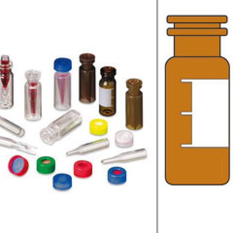 Rotilabo®-snap ring vials ND11, brown glass, with labelling space, 1.5ml