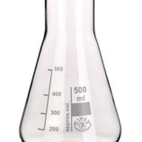 Rotilabo®-wide neck Erlenmeyer flasks, borosilic. gl. 3.3, w. graduat., 200 ml
