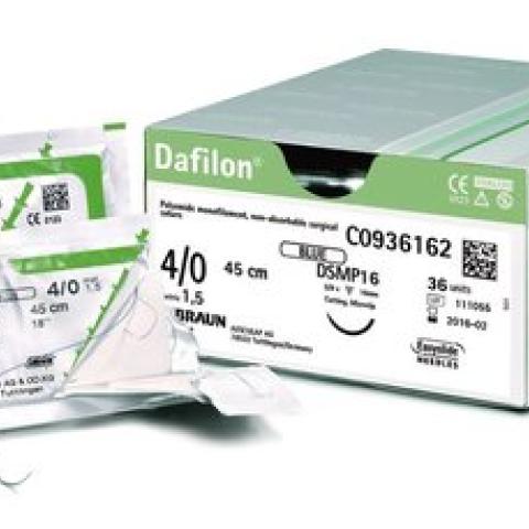 Needle-suture combination Dafilon®/DS19, Black, L 75 cm, USP 3/0, 36 unit(s)