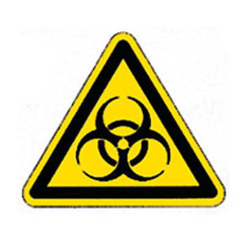 Warning symbols, establ. indiv.labels, warning biological hazard, 100 mm