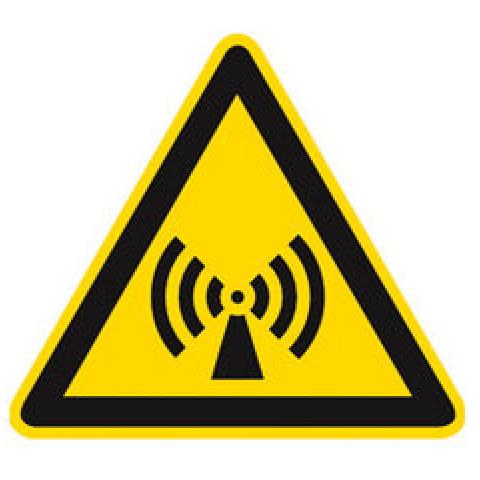 Warning symbols, establ. indiv.labels, electromagnetic field, 200 mm