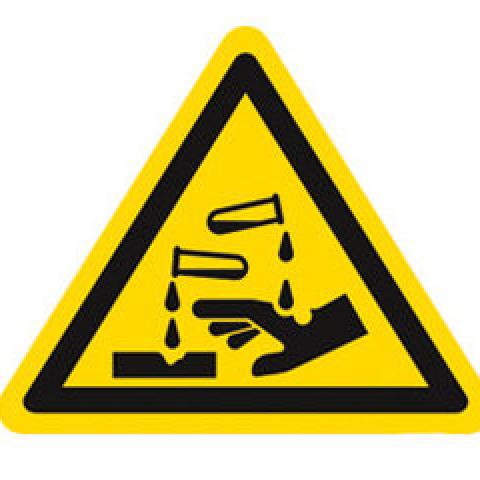 Warning symbols, establ. indiv.labels, corrosive substances, 100 mm