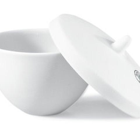 Rotilabo®-swelling crucible with cover, made of unglazed porcelain, wide form
