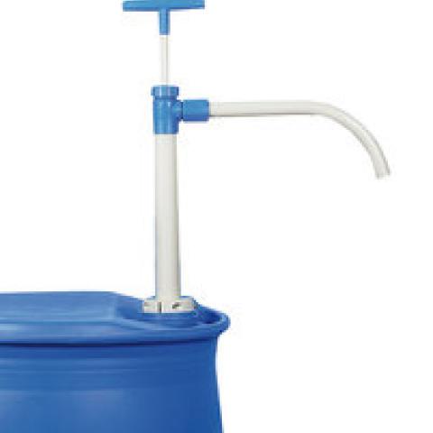 Barrel pump, PP, with curved nozzle, immersion depth 500 mm, 200 ml/stroke