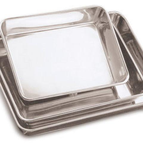 Rotilabo®-weighing pans, glossy, stainless steel, L 310 x W 245 x H 50 mm