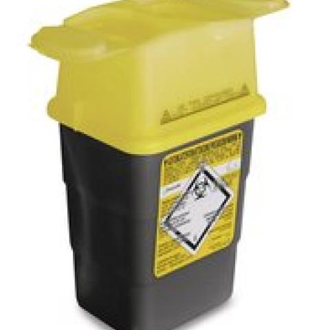 Sharpsafe®-waste disposal bins, PP, 1 l, L 108 x W 90 x H 180 mm, 10 unit(s)