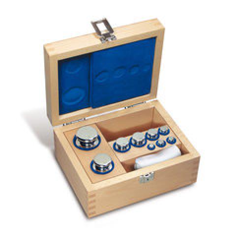Set of weights OIML-Class F1, 1-200 g, in wooden case, 1 set
